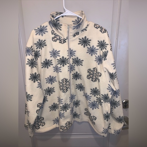Jackets & Blazers - Nick&Sarah Women’s Snowflake Full Zip Fleece Jacket Size 2X